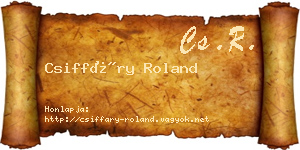 Csiffáry Roland névjegykártya