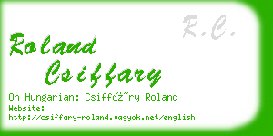 roland csiffary business card